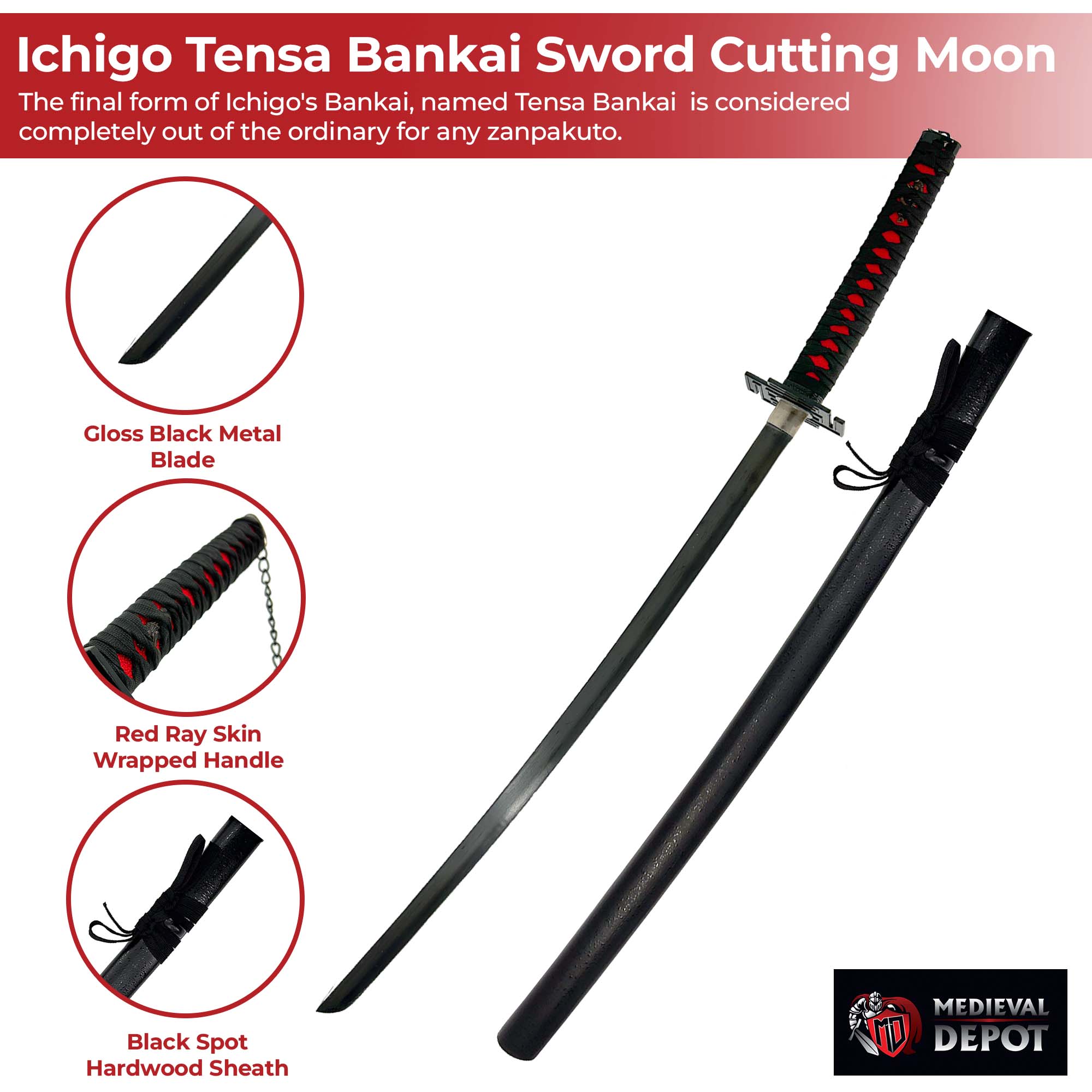 Japanese Anime Ichigo Tensa Bankai Sword Cutting Moon